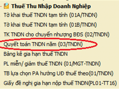 Cách lập tờ khai quyết toán thuế TNDN theo mẫu 03/TNDN